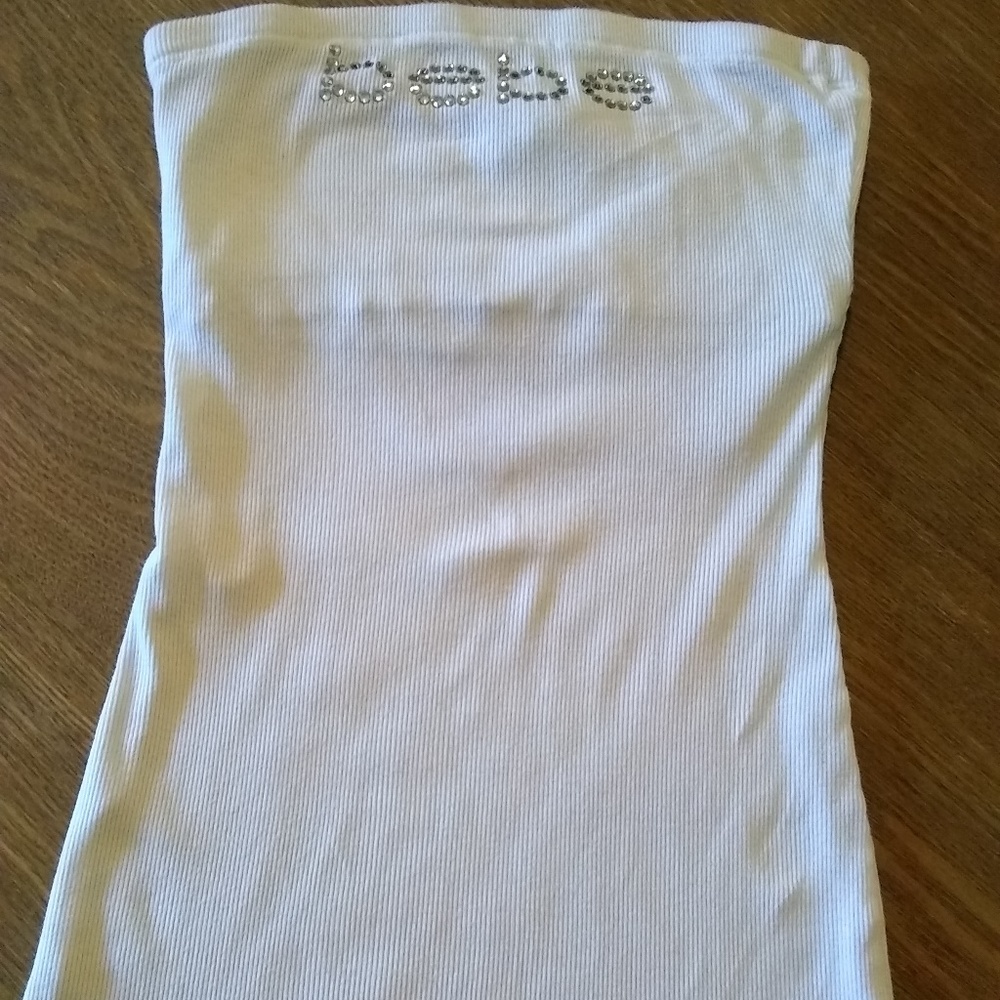 white bebe tube top size small